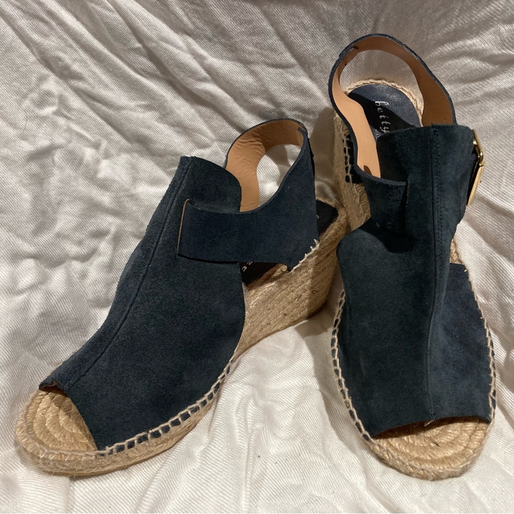 Bettye Muller Espadrilles - Vintage, Genuine Leather, Black/Tan, sz 39/US 8-8.5